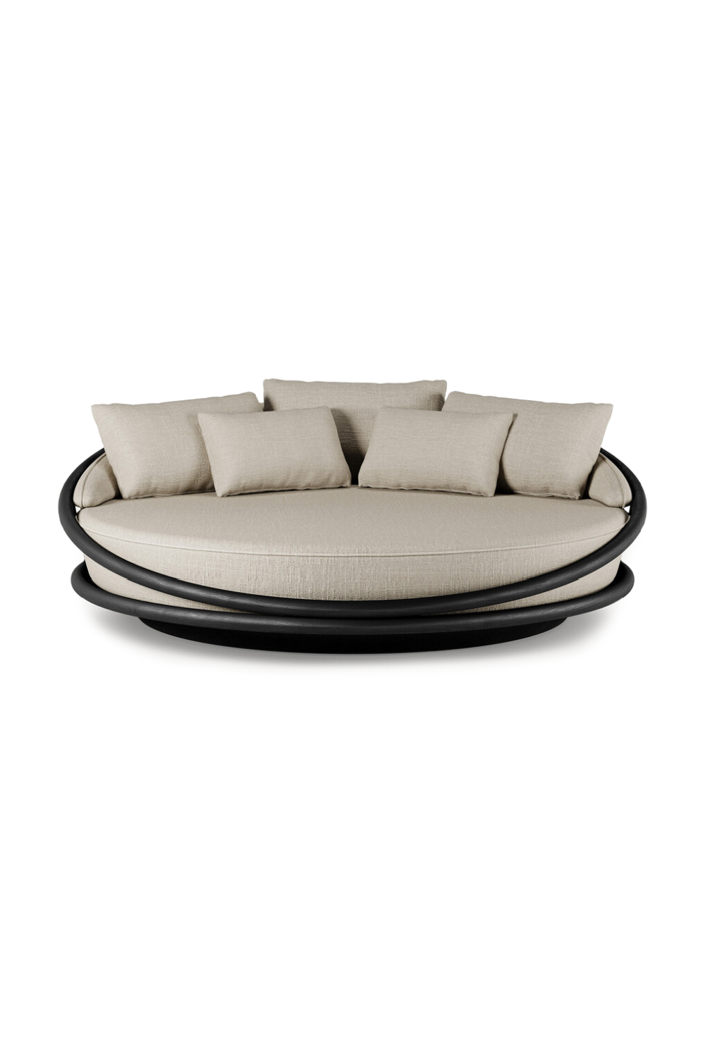Round Varnished Teak Outdoor Daybed | Oroa.com