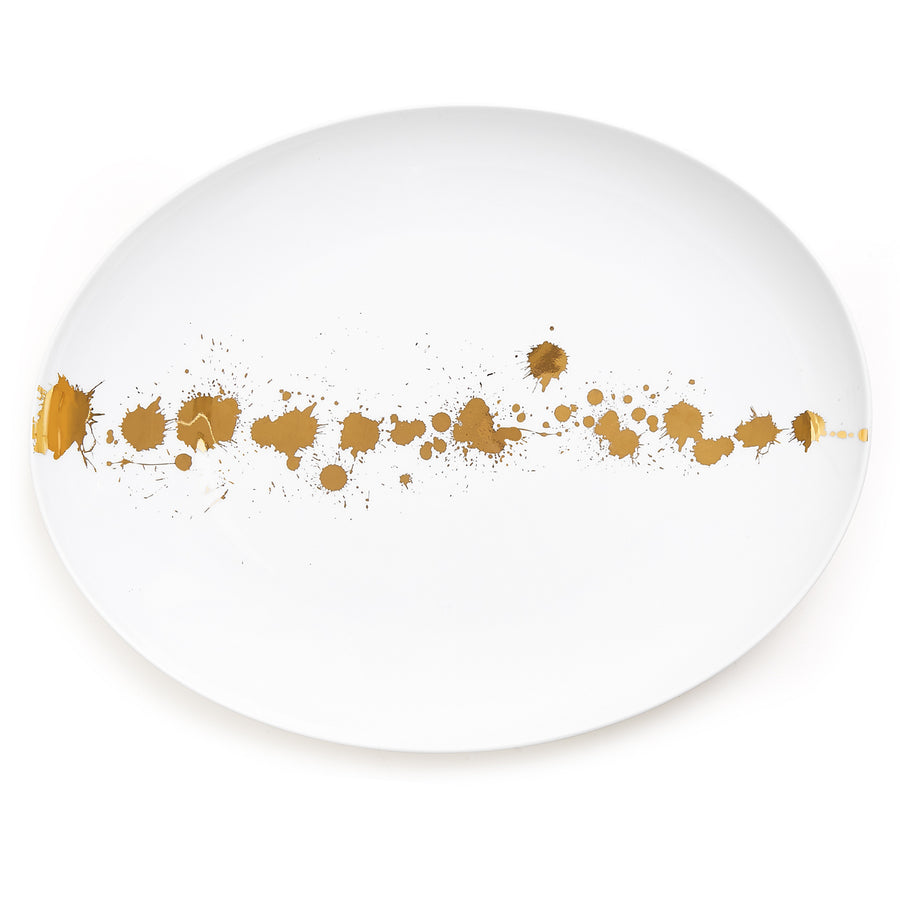 Gold Splatter Porcelain Serving Platter | Oroa.com