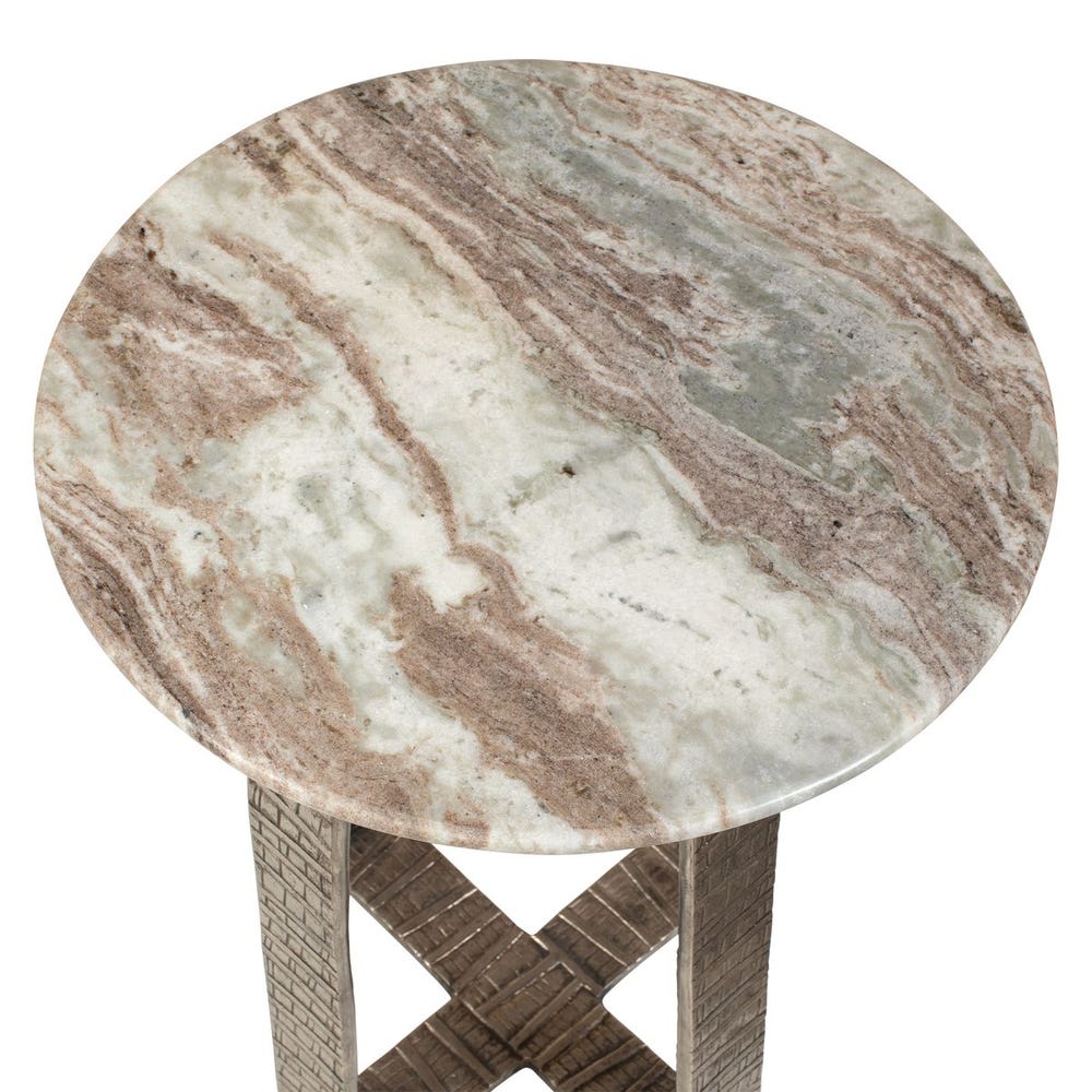 Modern European furniture - Round Marble Indoor/Outdoor Side Table - www.oroa.com | Oroa.com