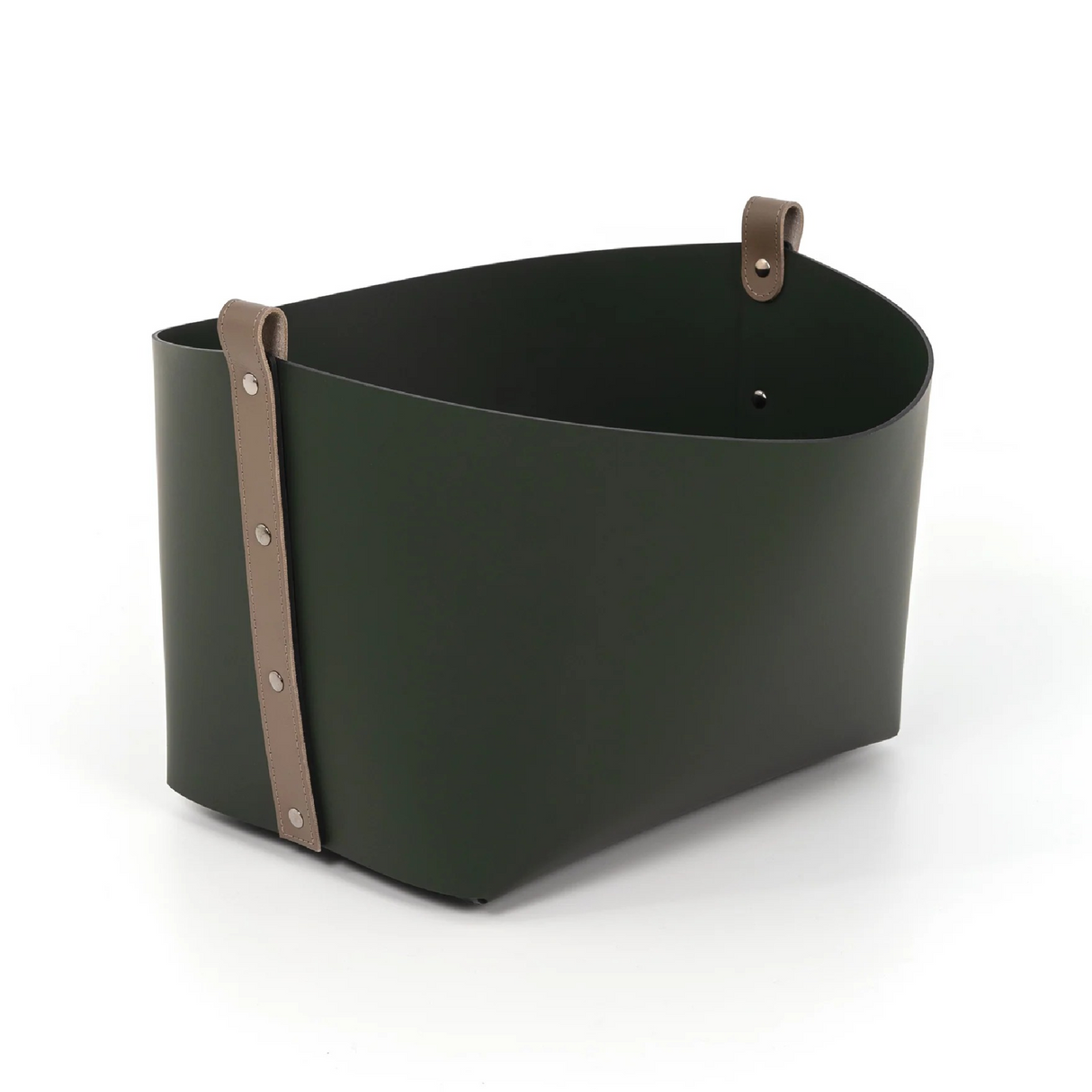 Leather Strapped Basket | Oroa.com