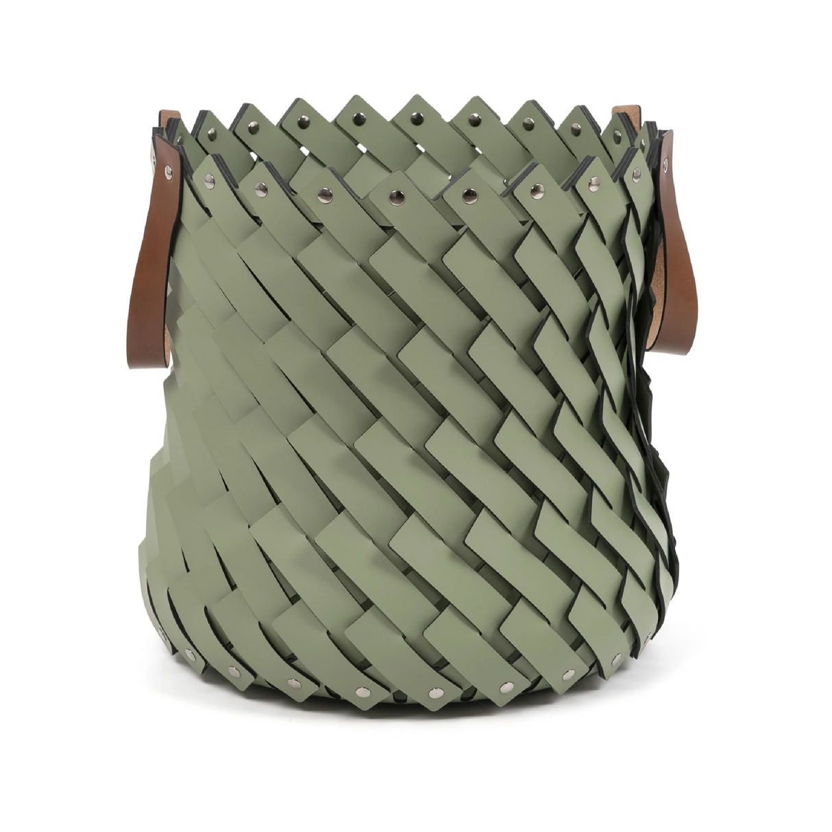 Leather Strips Basket with Handles M | Oroa.com
