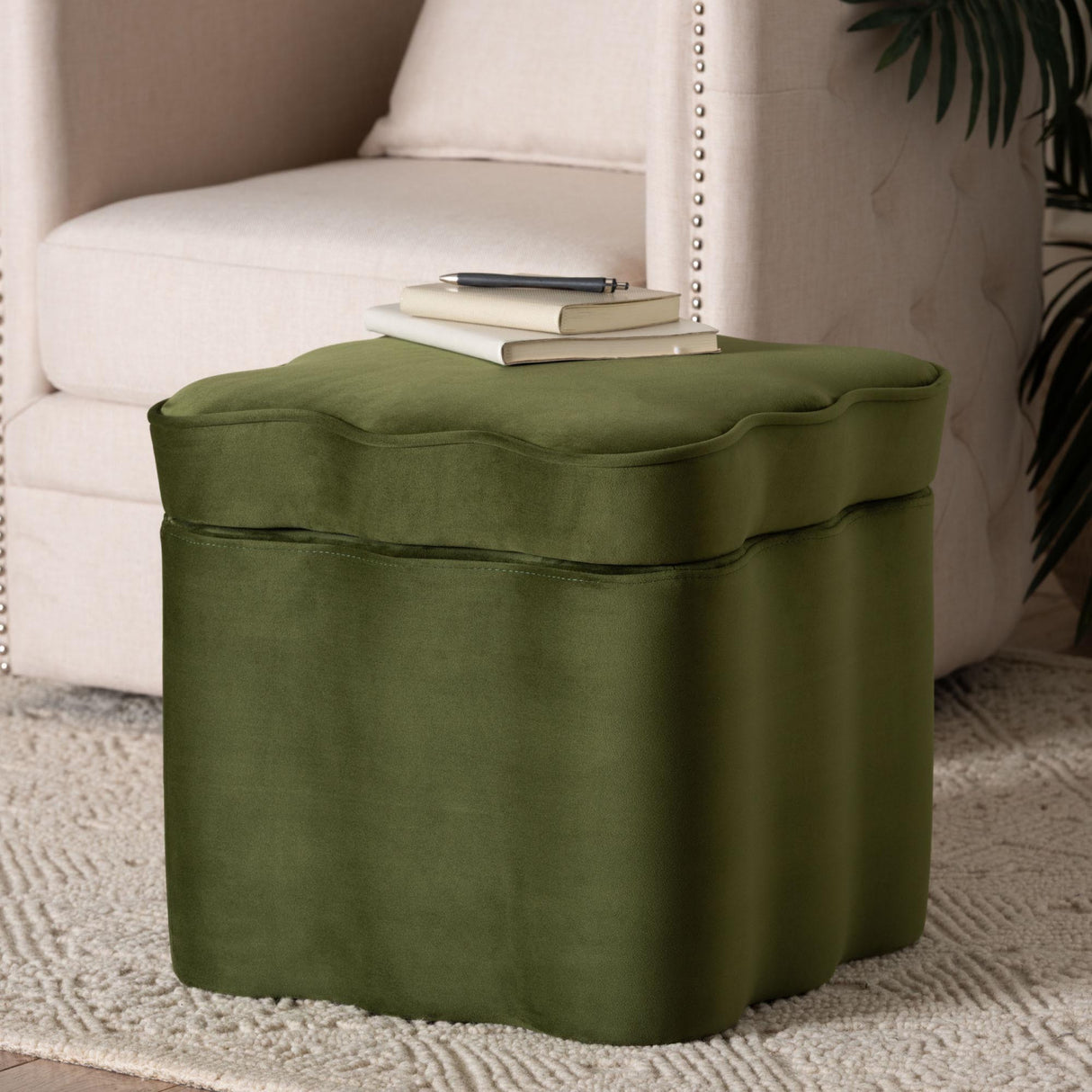 Modern European furniture - Scalloped Storage Ottoman - www.oroa.com | Oroa.com