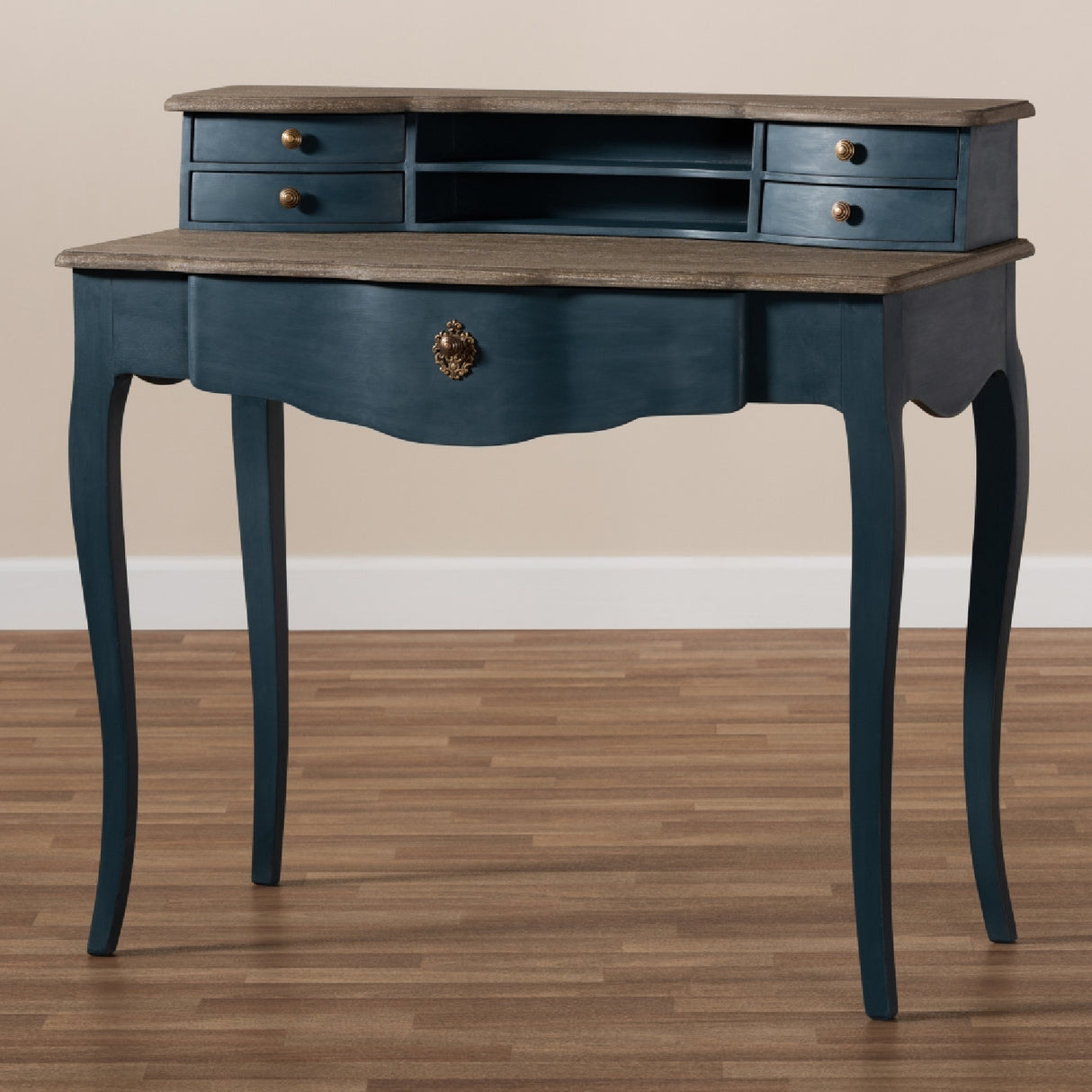Modern European furniture - Blue Wooden Accent Writing Desk - www.oroa.com | Oroa.com