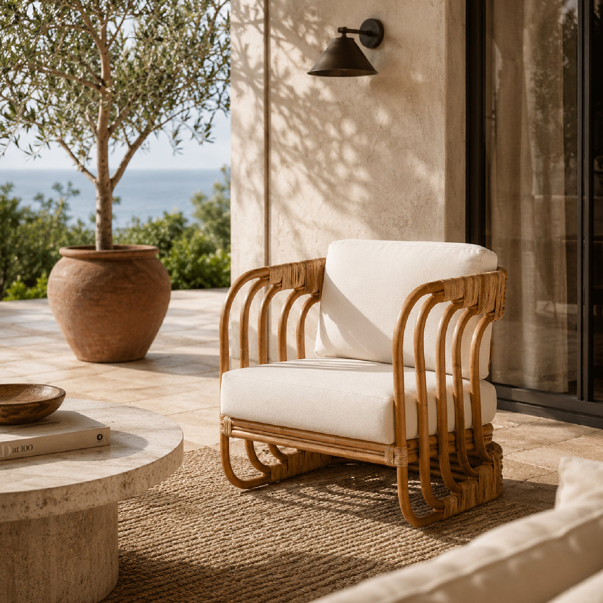 Modern European furniture - Modern Indoor Outdoor Boho Rattan Lounge Chair- www.oroa.com | Oroa.com