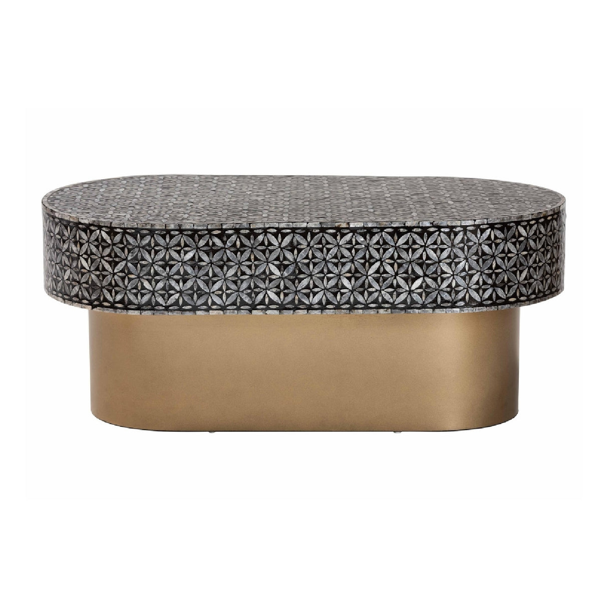 Modern European furniture - Capiz Shell Oval Coffee Table - www.oroa.com | Oroa.com