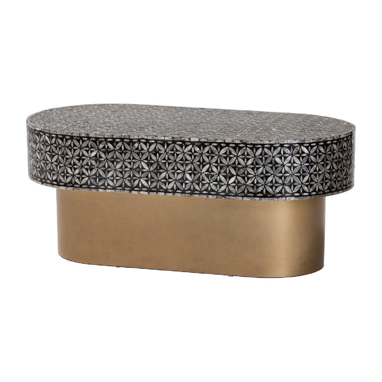 Modern European furniture - Capiz Shell Oval Coffee Table - www.oroa.com | Oroa.com