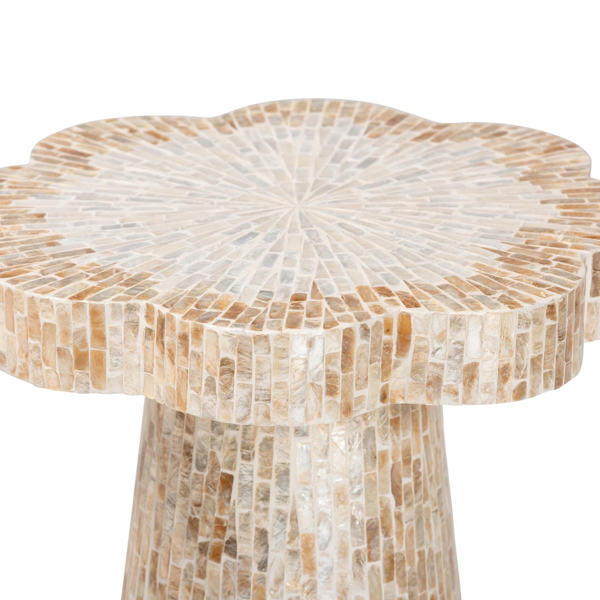 Modern European furniture - Capiz Shell Scalloped End Table - www.oroa.com | Oroa.com
