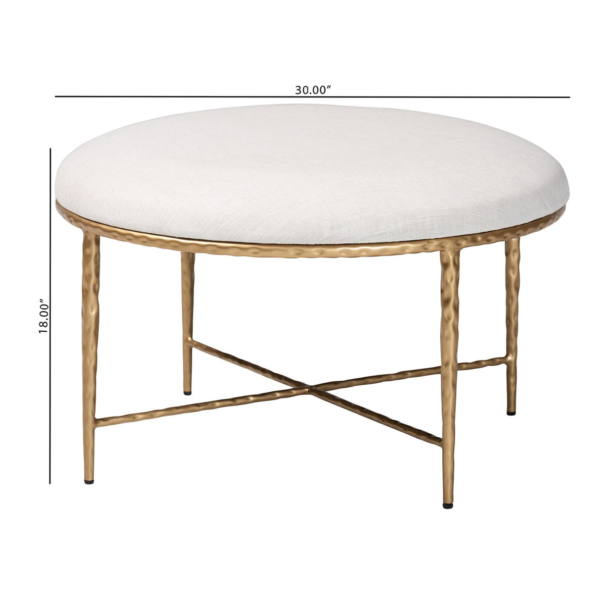 Modern European furniture - White Padded Round Cocktail Ottoman - www.oroa.com | Oroa.com