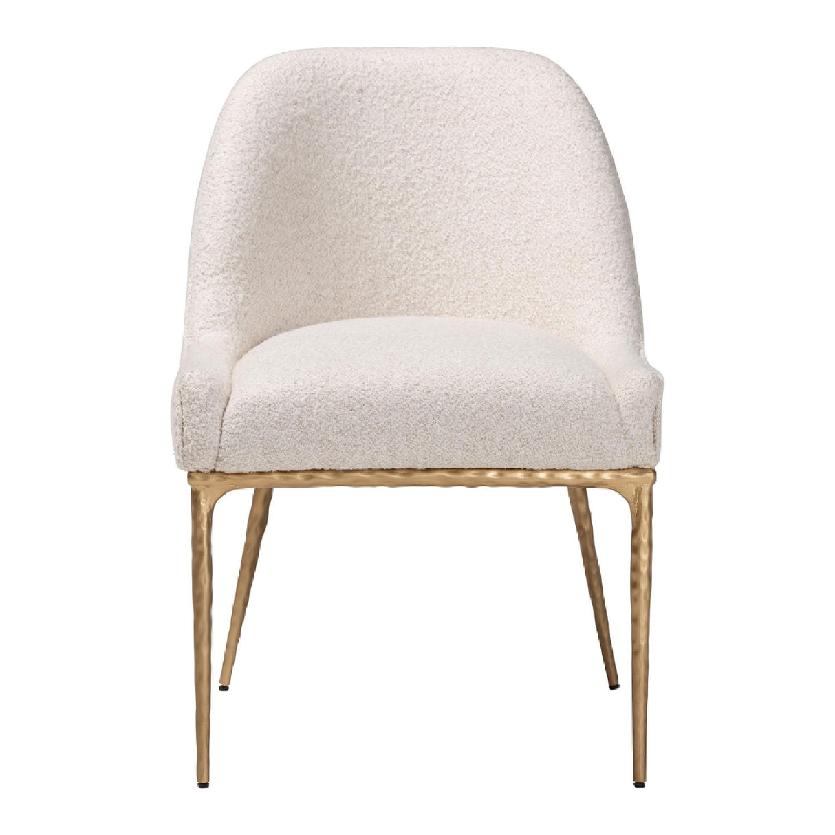 Modern European furniture - White Boucle Dining Side Chair - www.oroa.com | Oroa.com