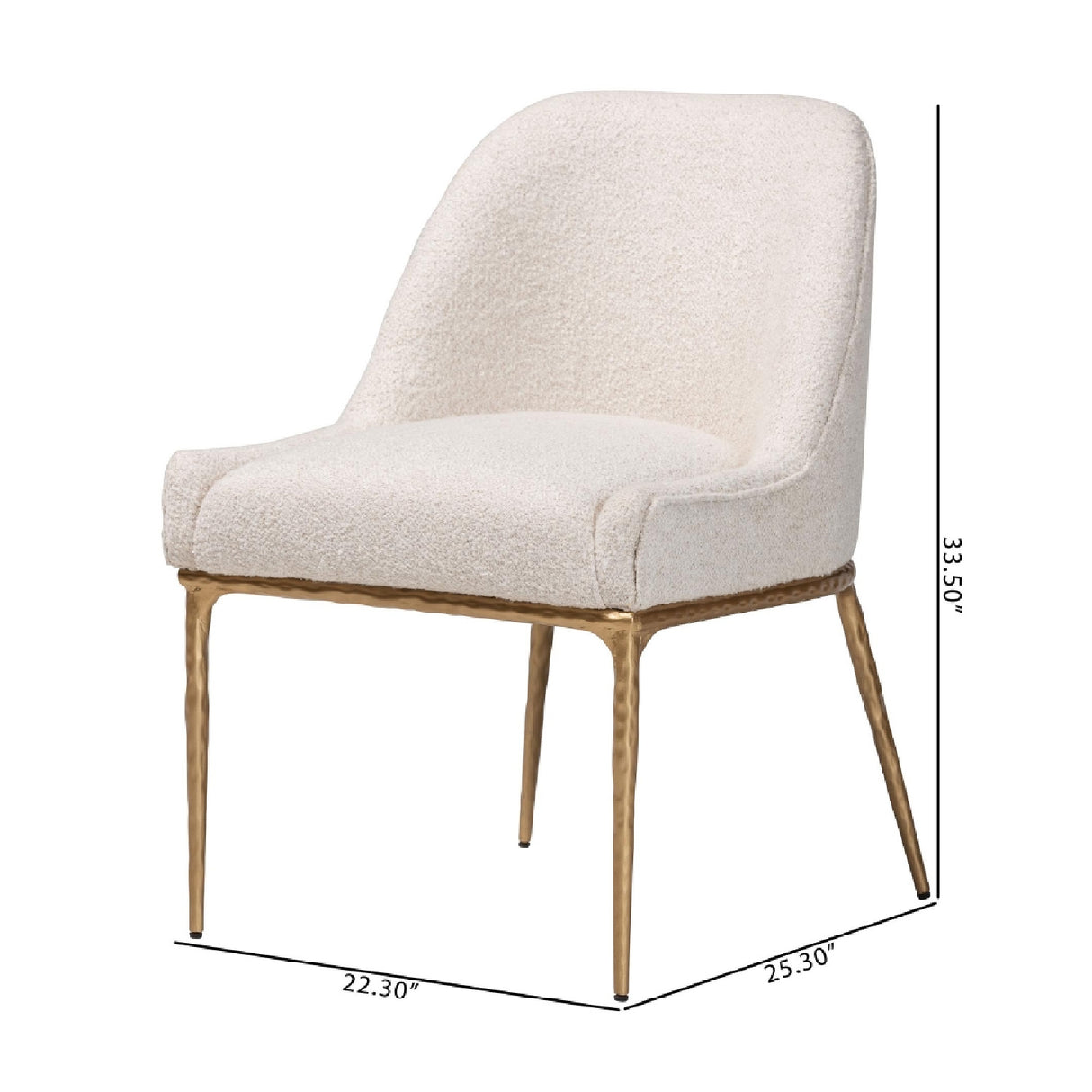 Modern European furniture - White Boucle Dining Side Chair - www.oroa.com | Oroa.com