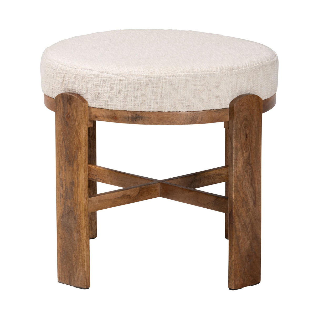 Modern European furniture - Round Fabric Cushioned Ottoman - www.oroa.com | Oroa.com