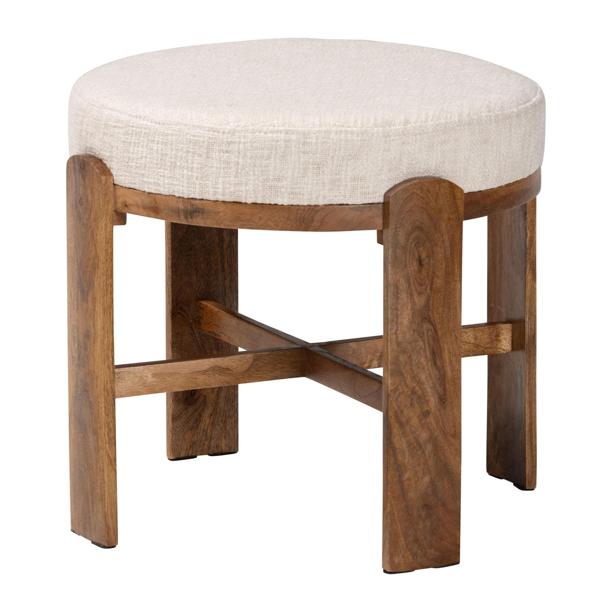 Modern European furniture - Round Fabric Cushioned Ottoman - www.oroa.com | Oroa.com