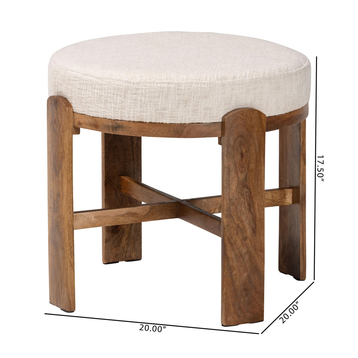 Modern European furniture - Round Fabric Cushioned Ottoman - www.oroa.com | Oroa.com