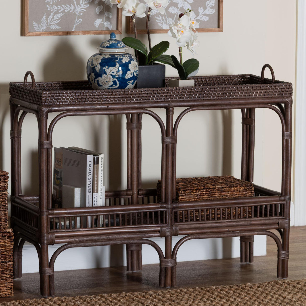 Modern European furniture - Woven Rattan Console Table - www.oroa.com | Oroa.com