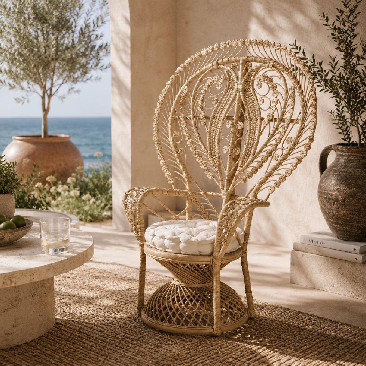 Modern European furniture - Rattan Indoor Semi Outdoor Peacock Accent Chair - www.oroa.com | Oroa.com