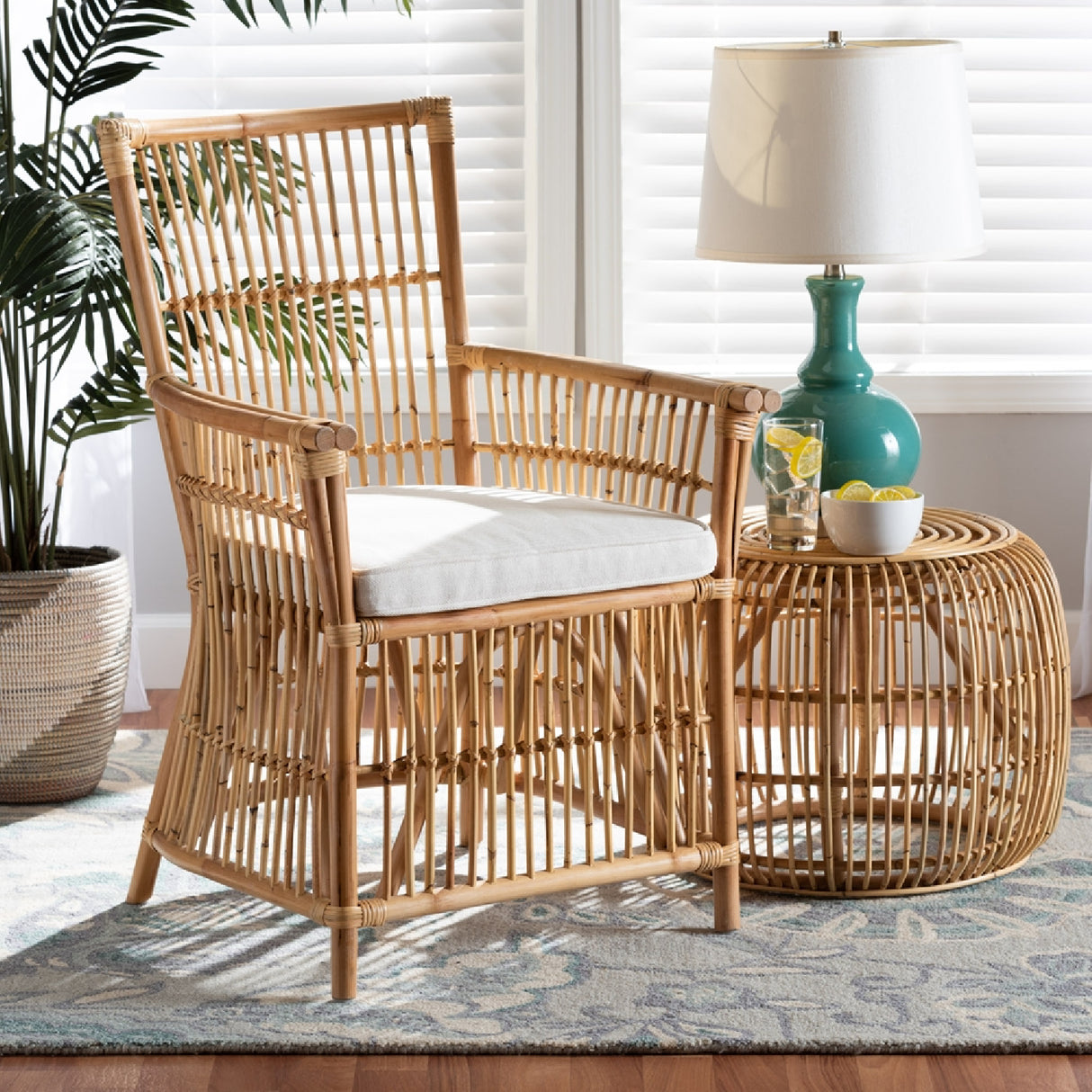 Modern European furniture - Padded Seat Rattan Accent Chair - www.oroa.com | Oroa.com
