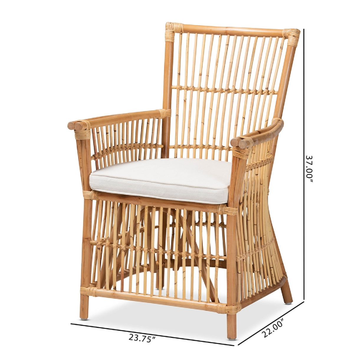Modern European furniture - Padded Seat Rattan Accent Chair - www.oroa.com | Oroa.com