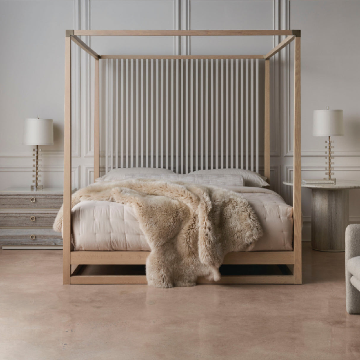Light Oak Canopy Bed | Oroa.com