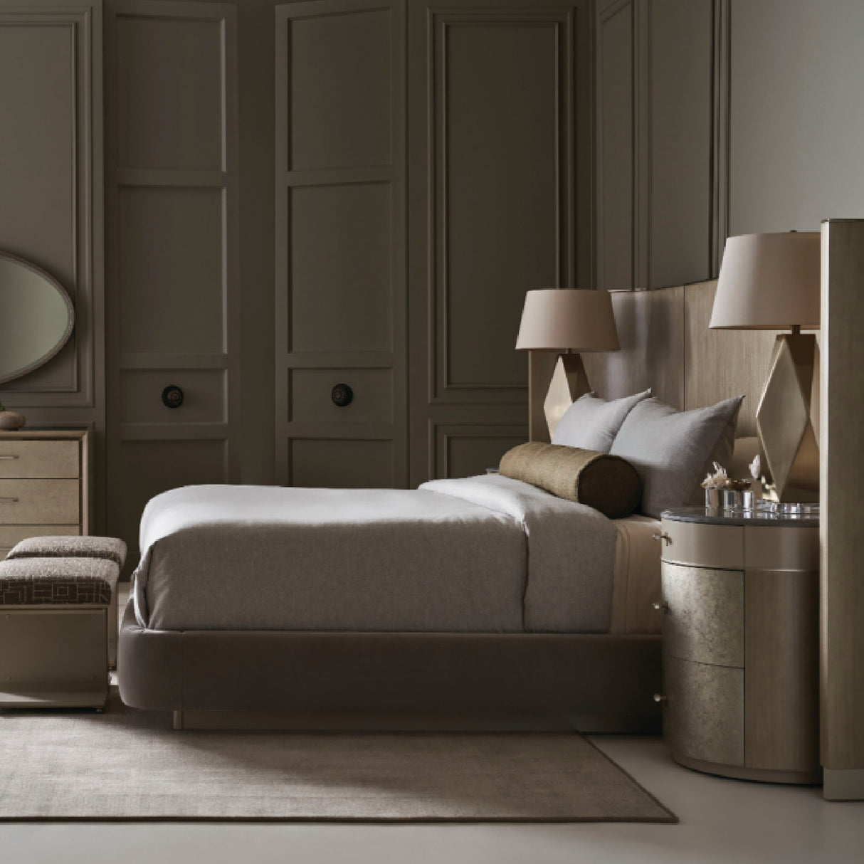 Gray Minimalist Winged Bed | Oroa.com