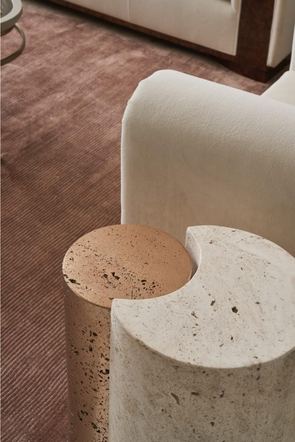 Travertine Modern End Table | Oroa.com