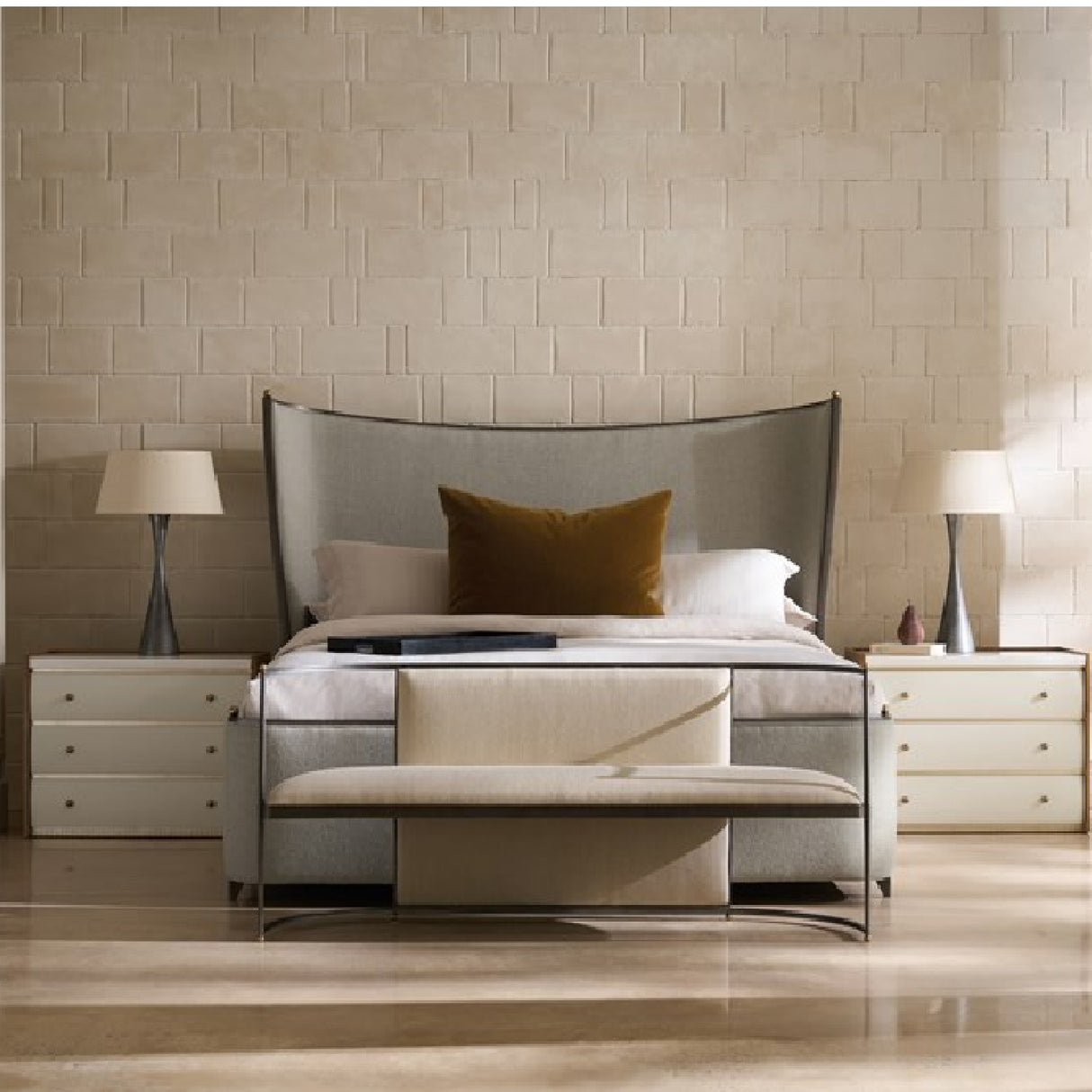 Sycamore Panel 3-Drawer Nightstand | Oroa.com