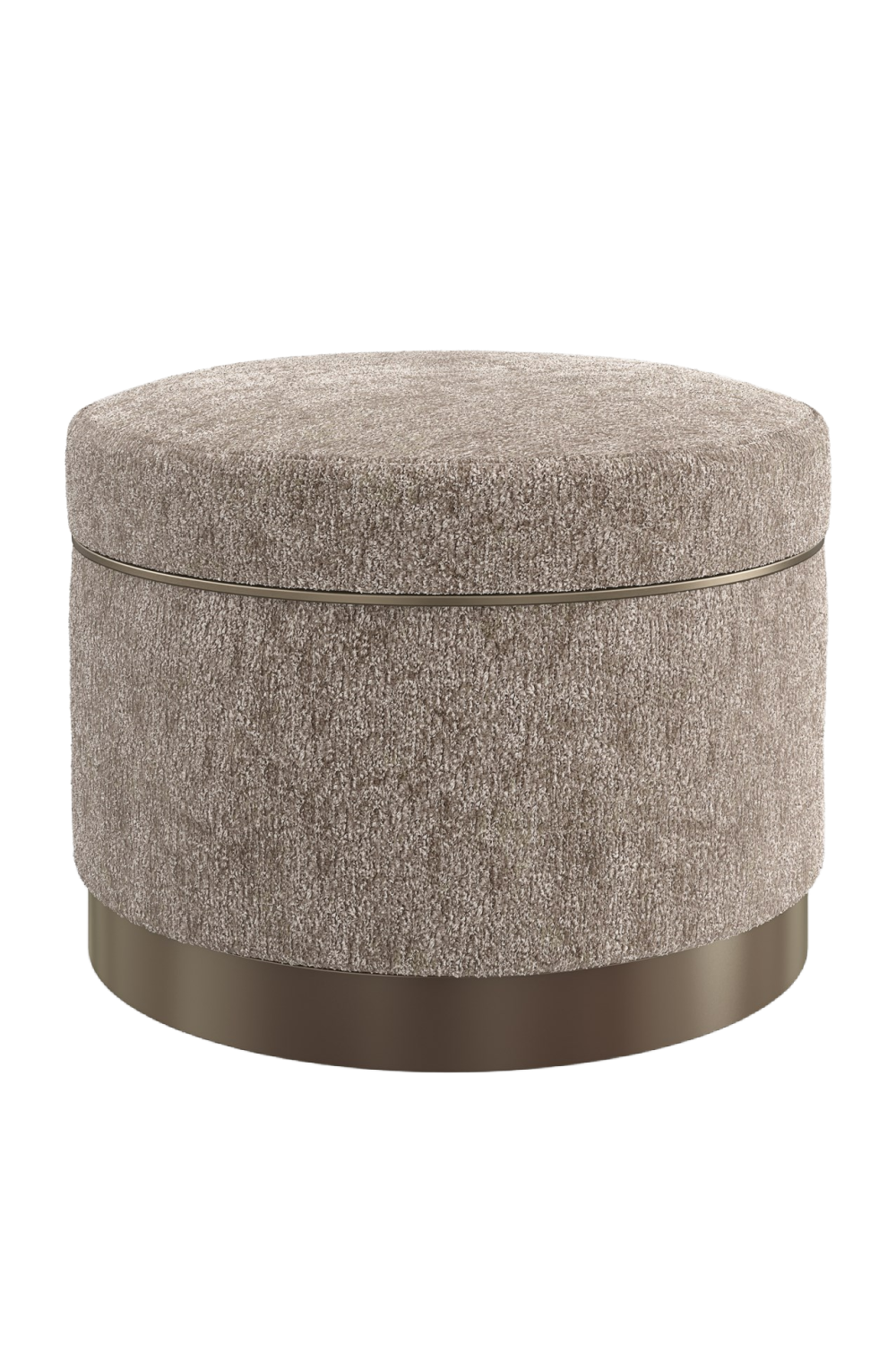 Round Chenille Storage Ottoman | Oroa.com