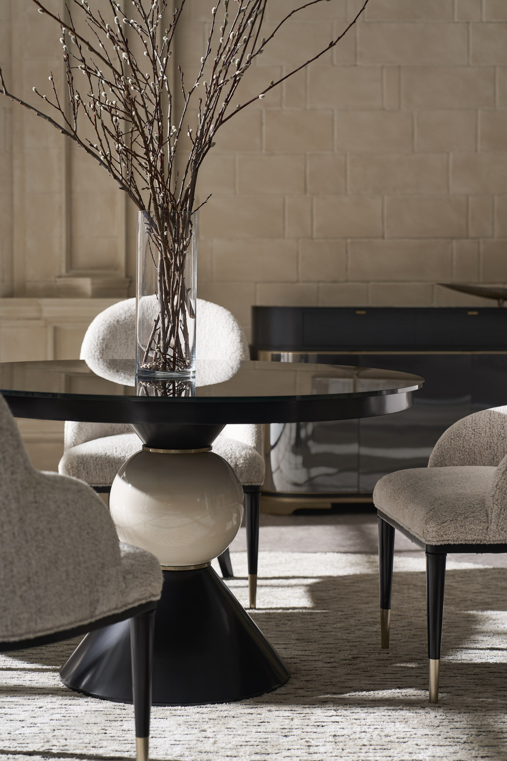 Black Glass Dining Table | Oroa.com