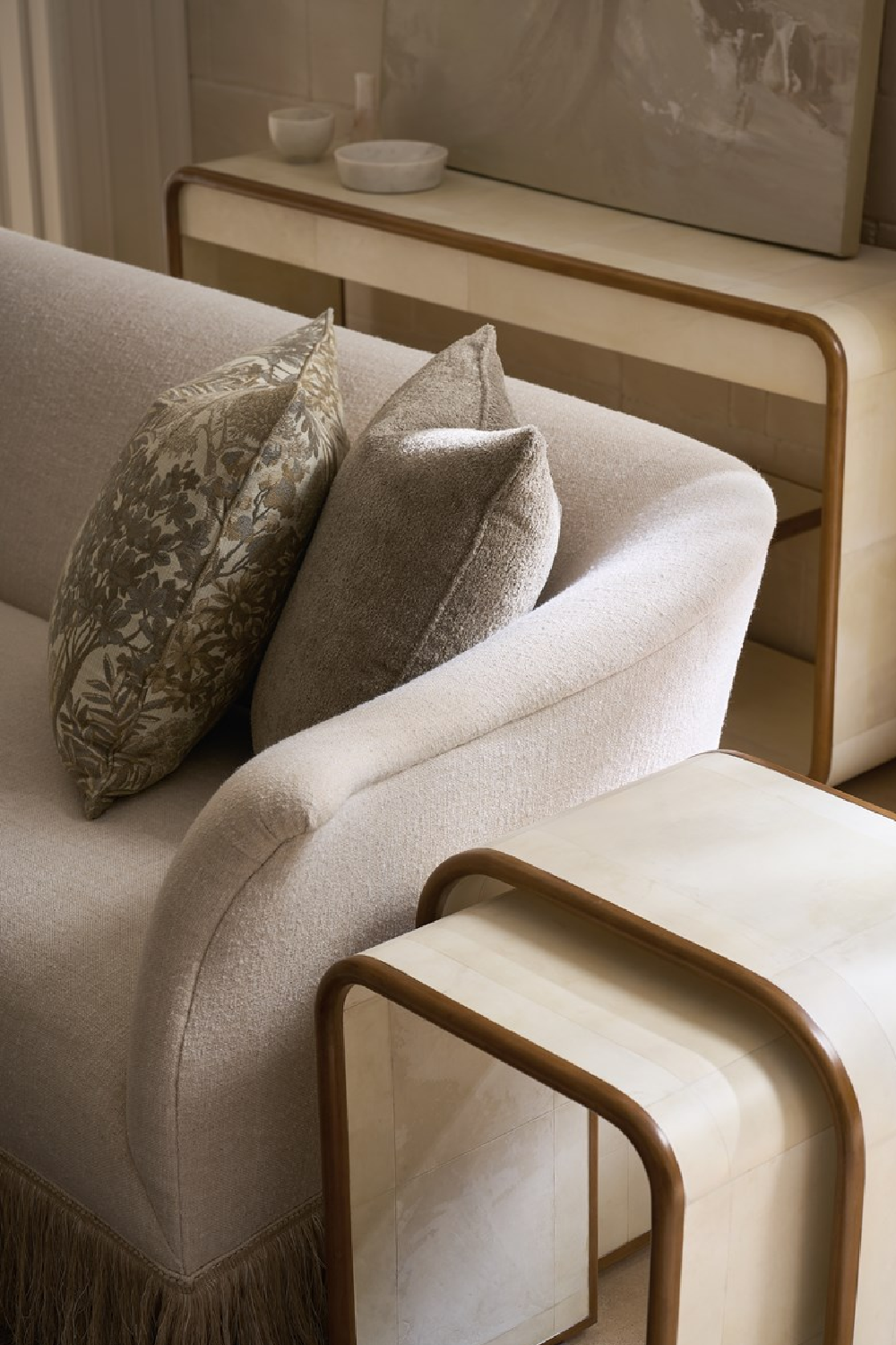 Ivory Parchment Nesting Tables (2) | Oroa.com