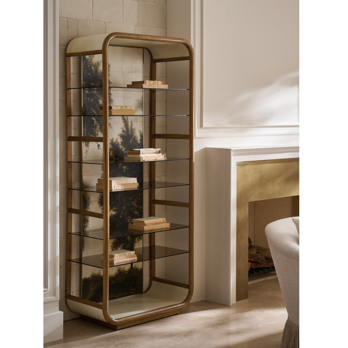 Gold Wooden Framed Bookcase | Oroa.com