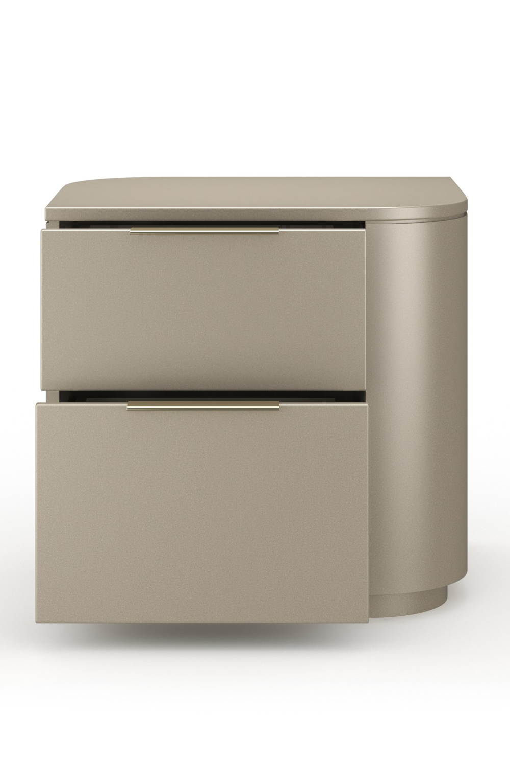 Silver Gloss 2-Drawer Nightstand | Oroa.com