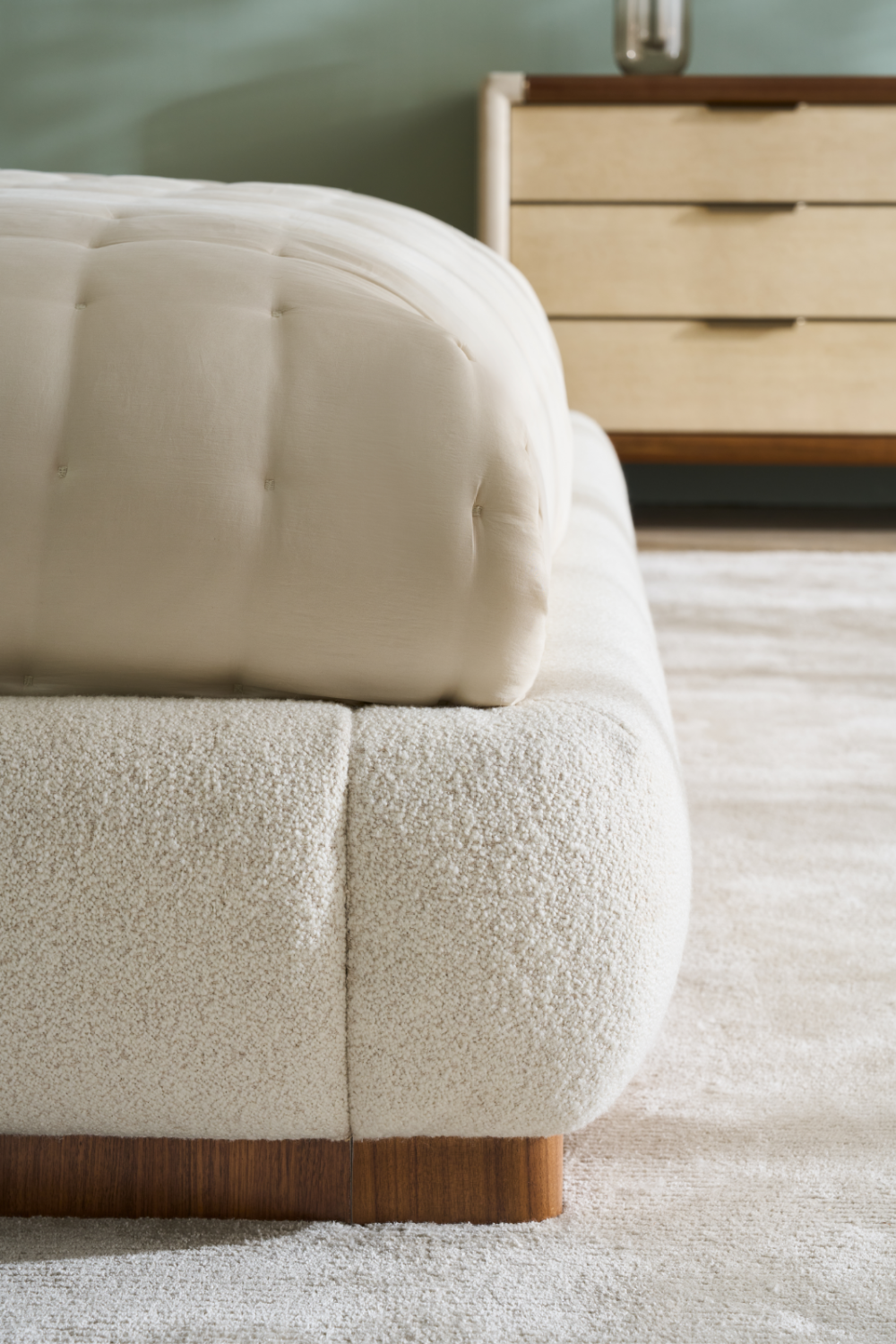 White Bouclé Bed | Oroa.com