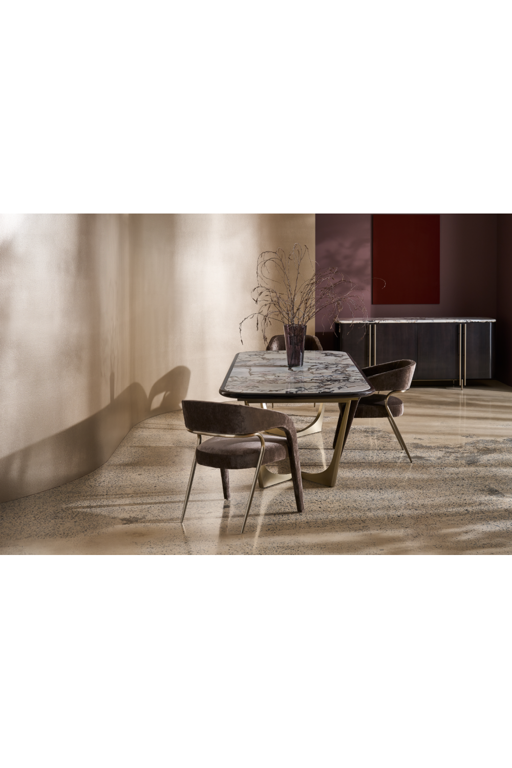 Open-Back Velvet Dining Chair | Oroa.com