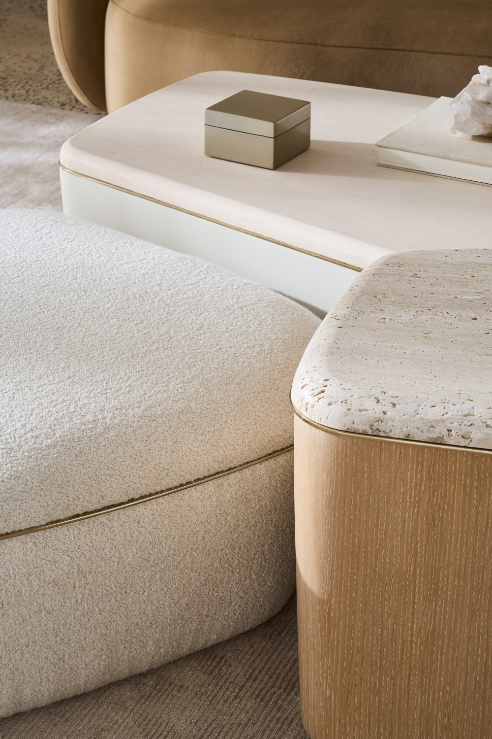 Ivory Bouclé Coffee Table | Oroa.com