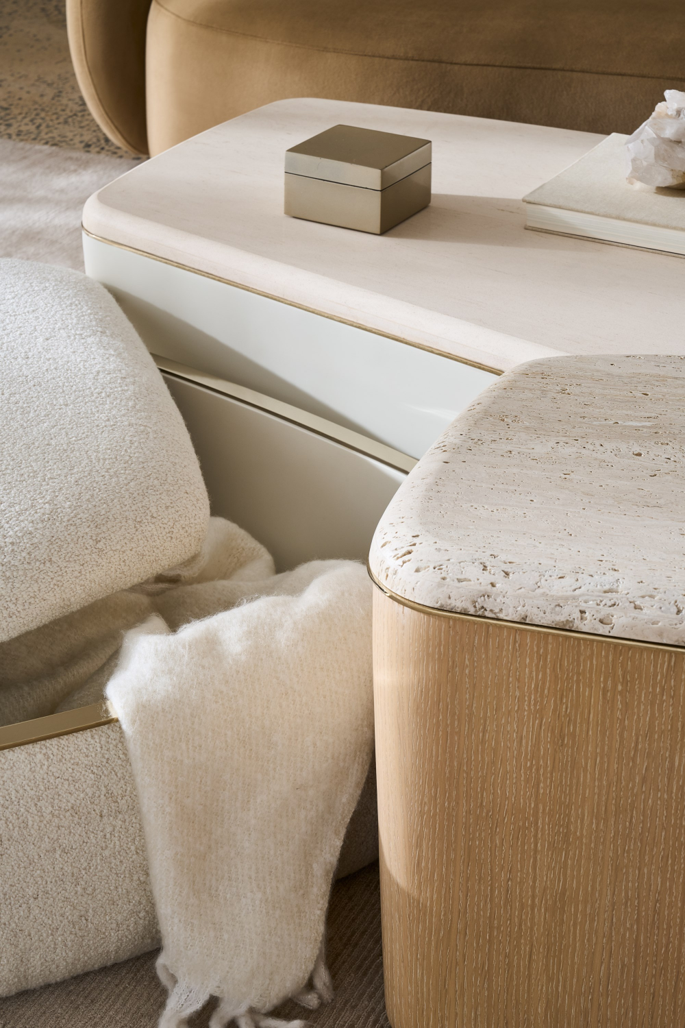 Ivory Bouclé Coffee Table | Oroa.com