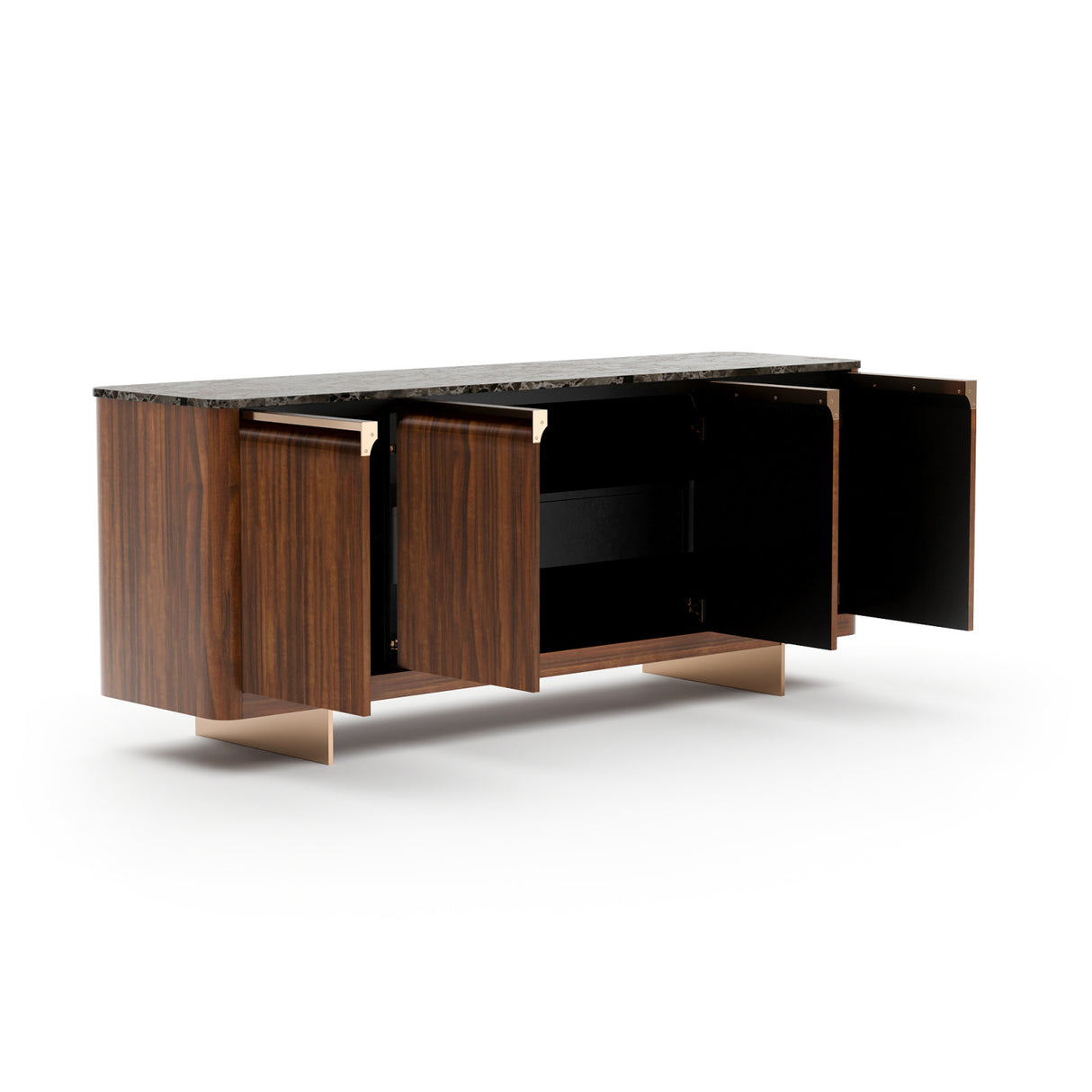 Smoked Walnut 4-Door Sideboard | Oroa.com
