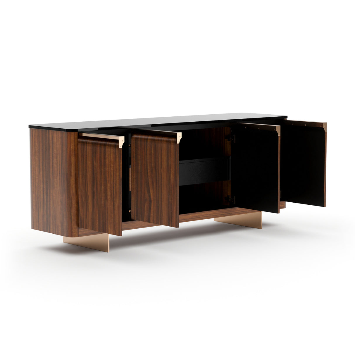 Smoked Walnut 4-Door Sideboard | Oroa.com