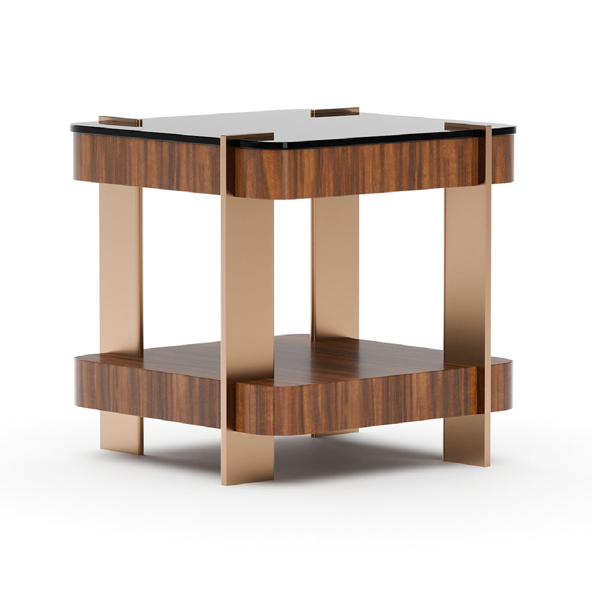 Smoked Walnut Square Side Table | Oroa.com