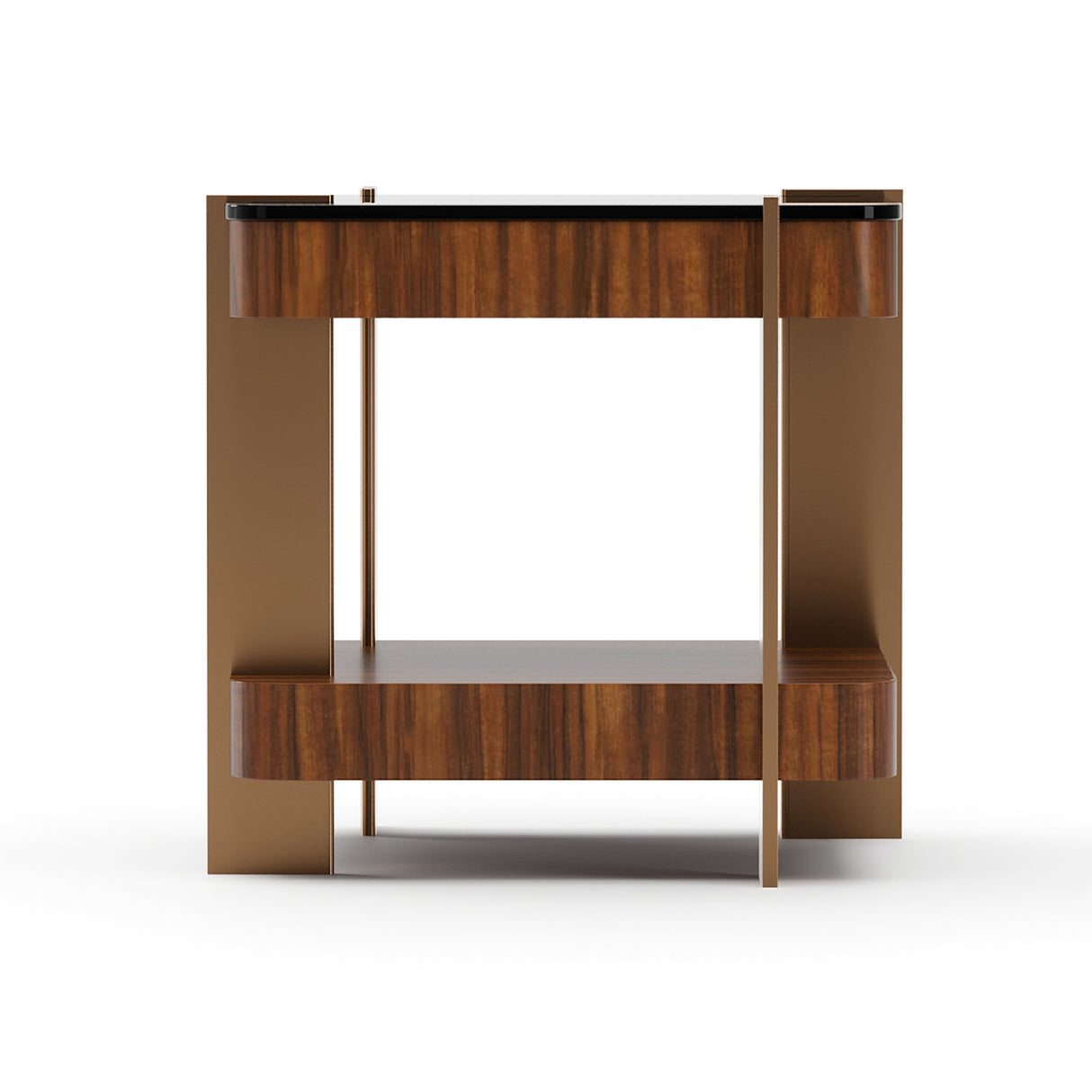 Smoked Walnut Square Side Table | Oroa.com