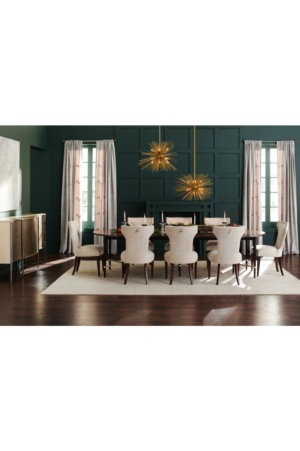 Curved Glass 4-Door Sideboard | Oroa.com