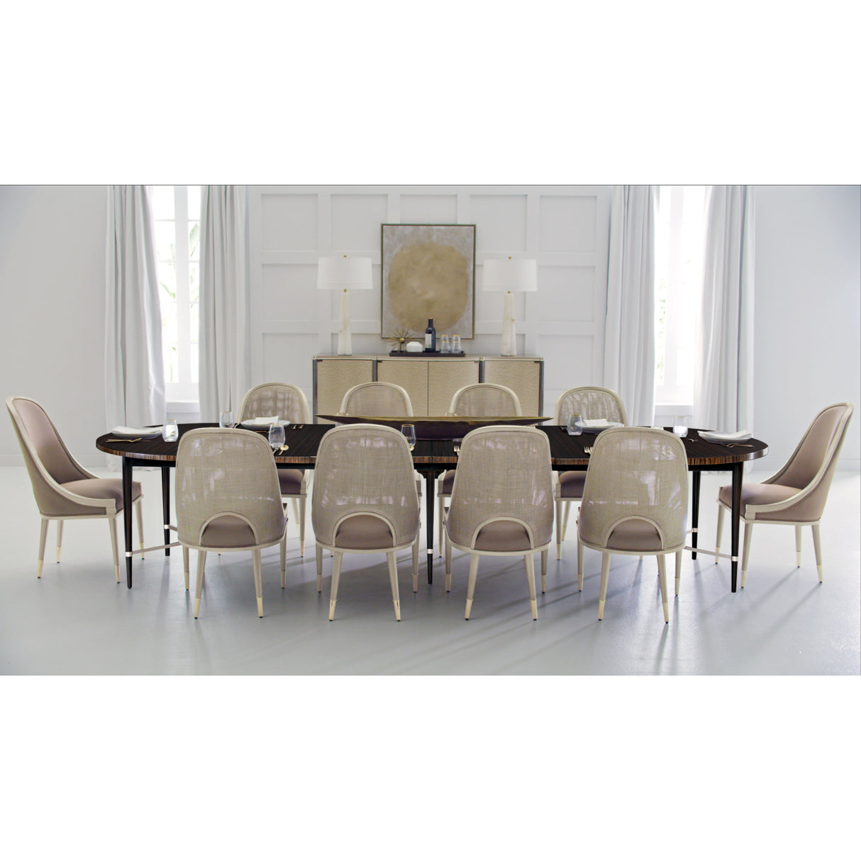 Taupe Cutout Back Dining Chair | Oroa.com