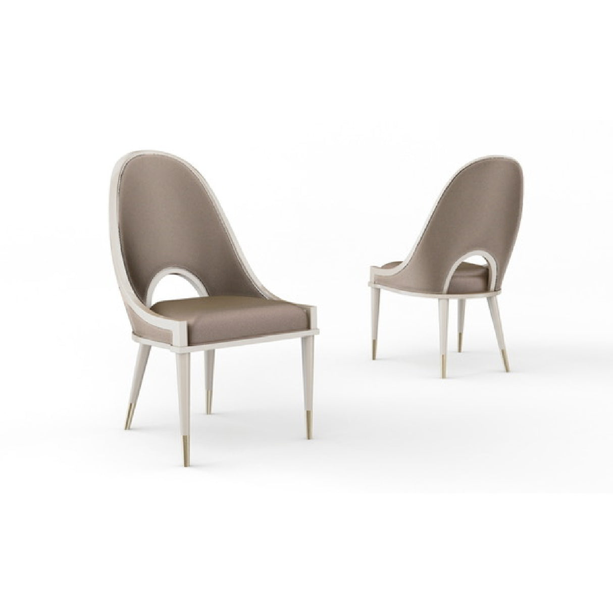 Taupe Cutout Back Dining Chair | Oroa.com