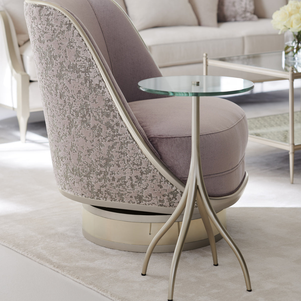 Silver & Glass Accent Table | Oroa.com