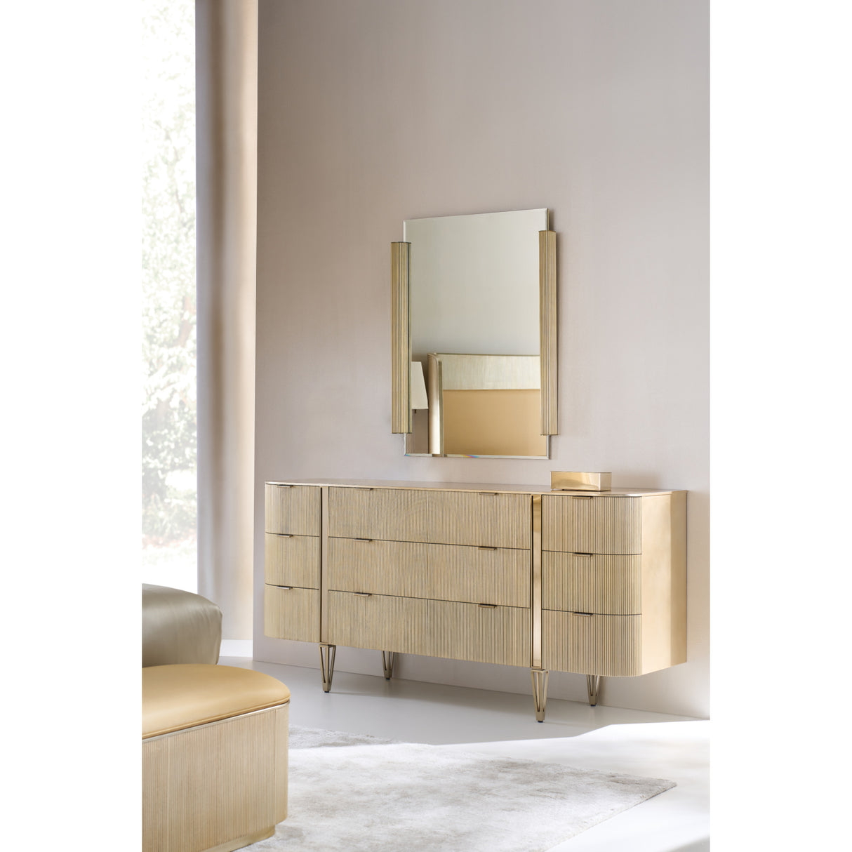 Fluted Side Beveled Mirror | Oroa.com
