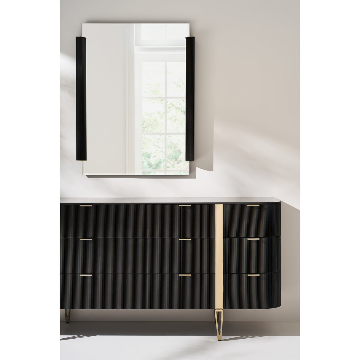 Fluted Side Beveled Mirror | Oroa.com