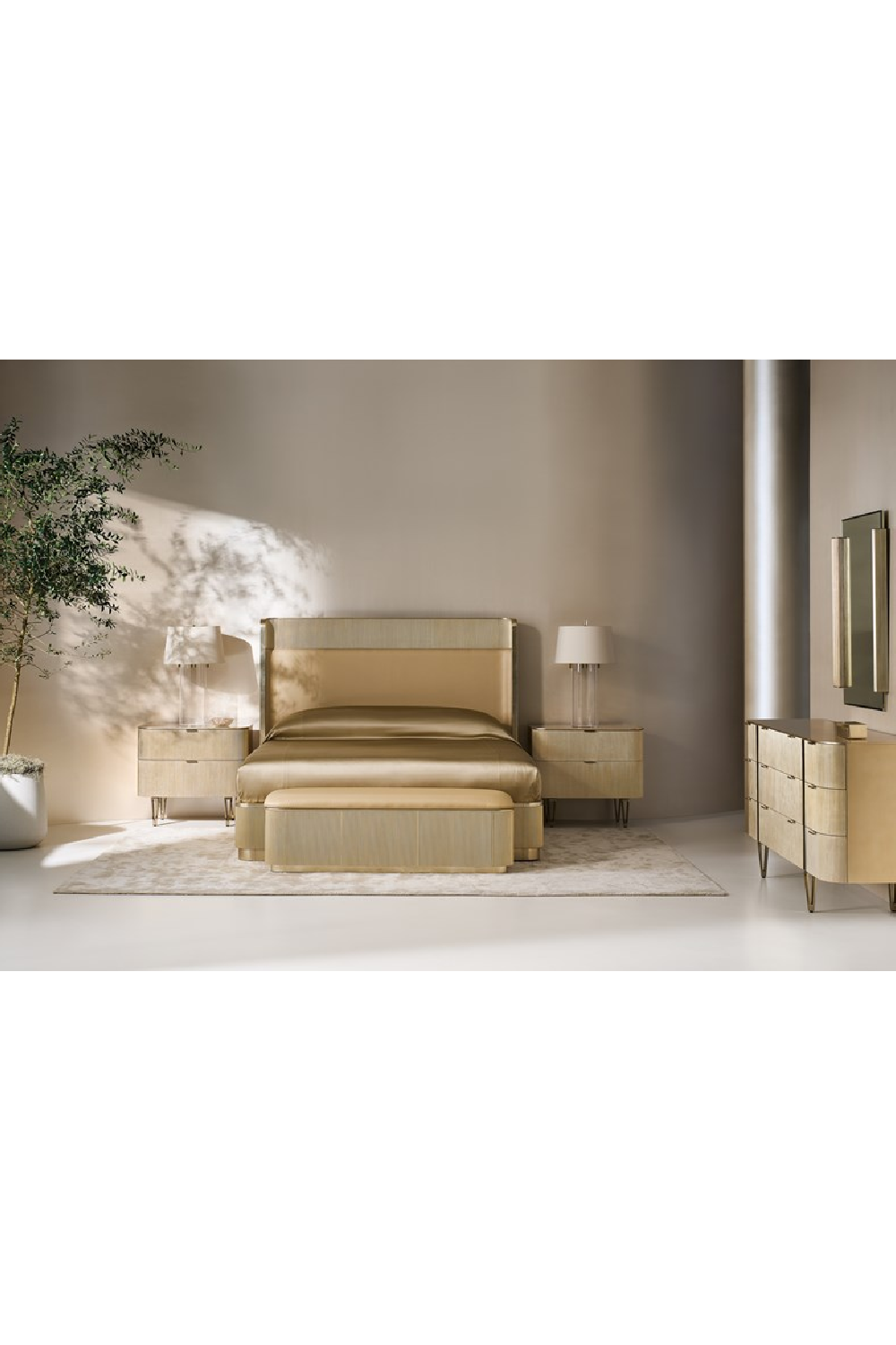 Birch Reeded 2-Drawer Nightstand | Oroa.com