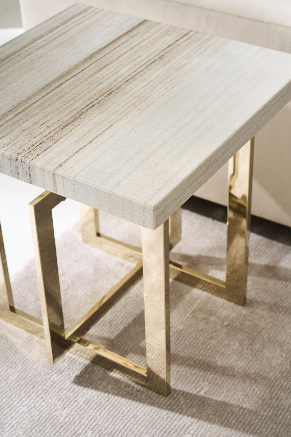 Geometrical Gold Base End Table | Oroa.com