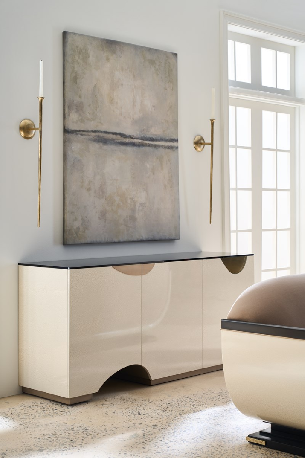 Ivory 3-Door Media Unit | Oroa.com