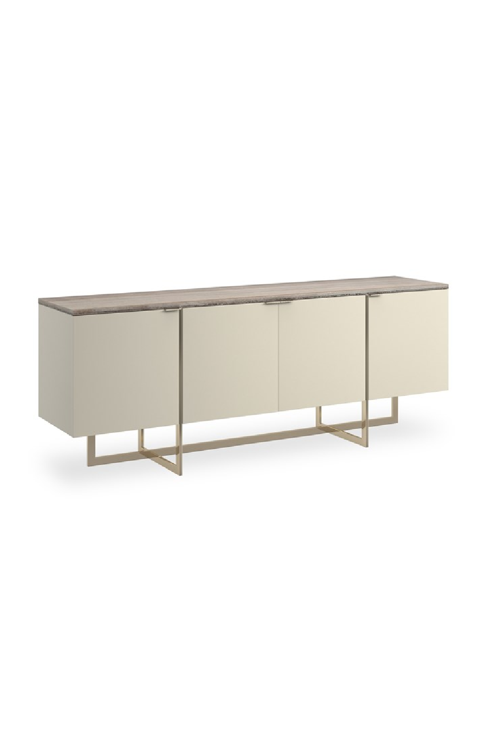 Cream 4-Door Media Unit | Oroa.com