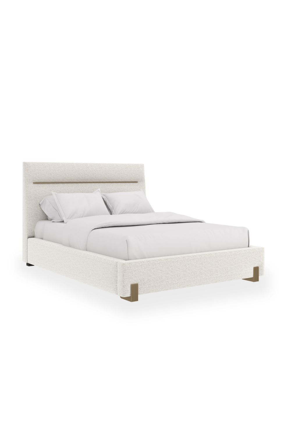 White Woven Upholstered Bed | Oroa.com