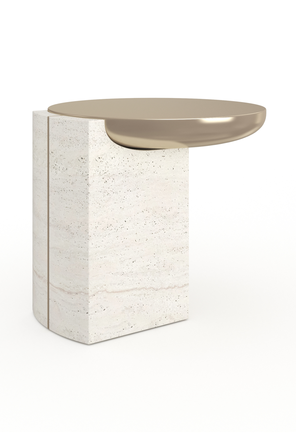 Travertine Base Side Table | Oroa.com